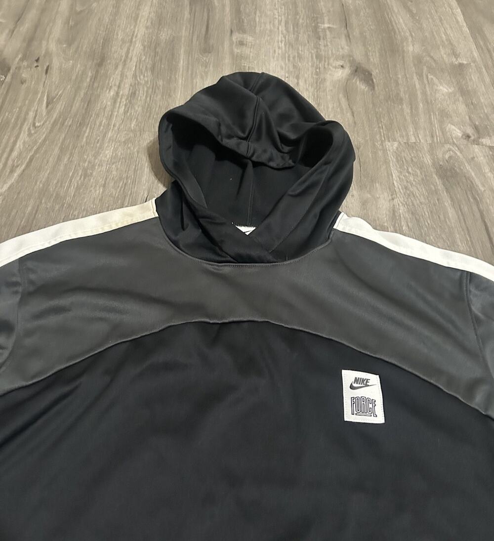 Nike Therma FIT Pullover Training Hoodie Mens XL Black Grey White Colorblock